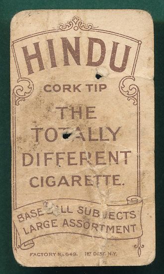 1909-1911 T206 Patsy Dougherty, Portrait, Hindu Cigarettes 