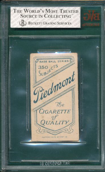 1909-1911 T206 Johnny Evers, Piedmont Cigarettes BVG 2.5