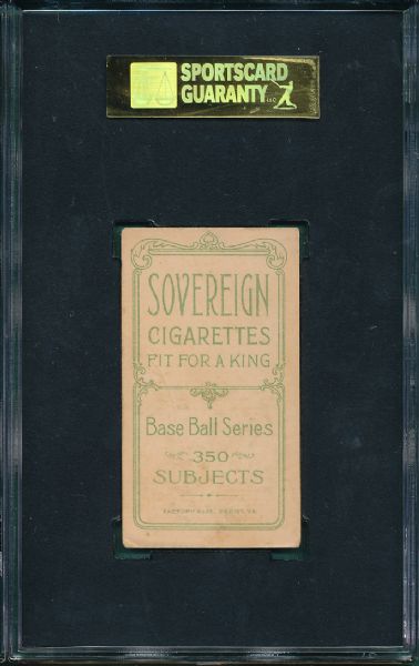 1909-1911 T206 Doc White, Throwing Sovereign Cigarettes SGC 30