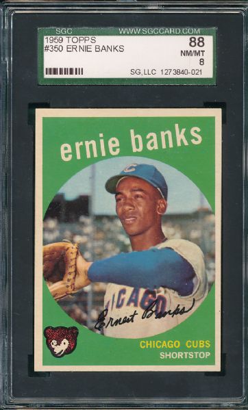 1959 Topps #350 Ernie Banks SGC 88