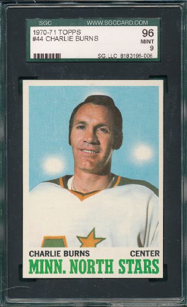 1970 Topps Minnesota North Stars 2 Card Lot Hi Grade with SGC 96 MINT