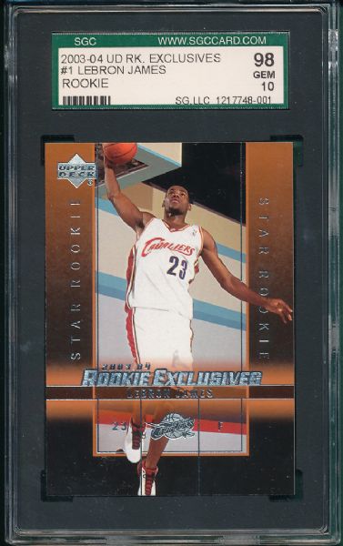 2003-04 Upper Deck #1 LeBron James SGC 98 *Rookie*