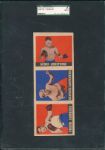 1948 Leaf Boxing 3 Card Strip Featuring Carnera, Carpentier and Armstrong SGC A