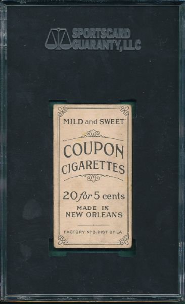 1914 T213 John McGraw, Portrait Type 2 Coupon Cigarettes SGC 35 