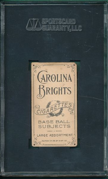 1909-1911 T206 Dunn, Joe, Carolina Brights Cigarettes SGC 20  *Low Pop*