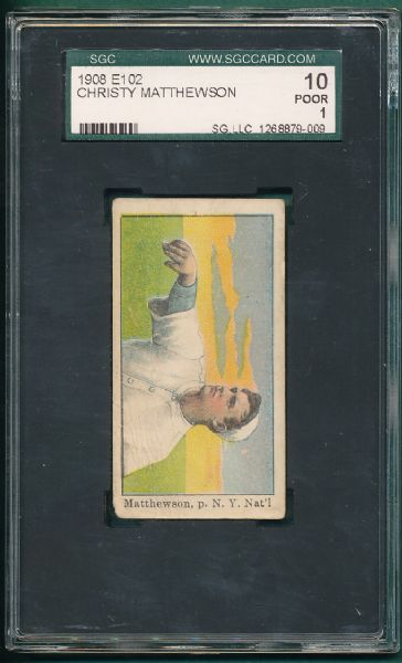 1908 E102 Christy Mathewson SGC 10