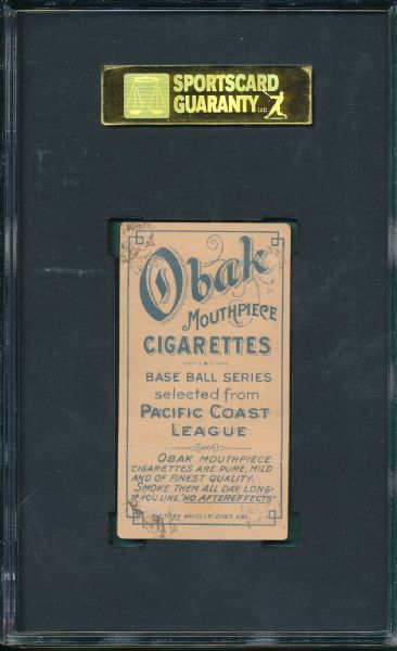 1909 T212-1 Bodie Obak Cigarettes SGC 20 *Presents Better*