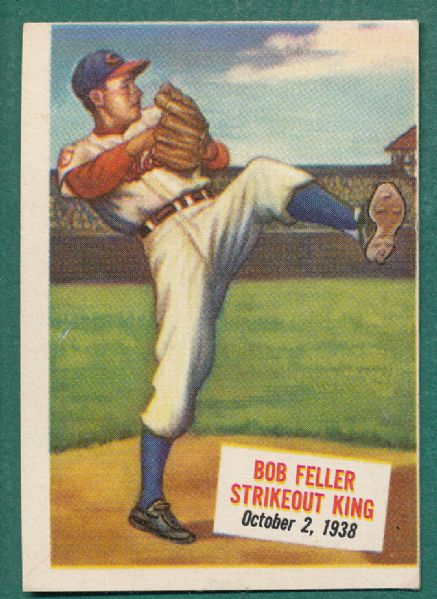 1954 Topps #27 Bob Feller Strikeout King