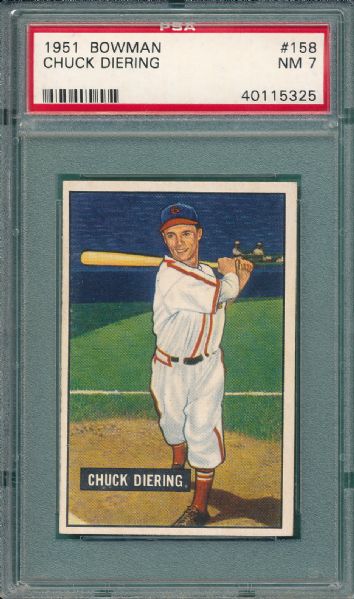 1951 Bowman #158 Chuck Diering PSA 7