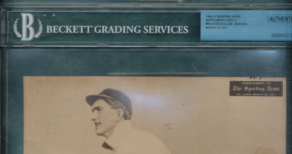 1909-13 M101-2 Joe Jackson Sporting News Insert BVG Authentic