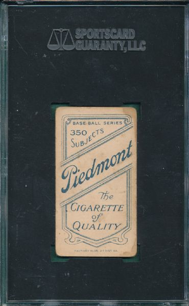 1909-1911 T206 Mathewson, Portrait, Piedmont Cigarettes SGC 40