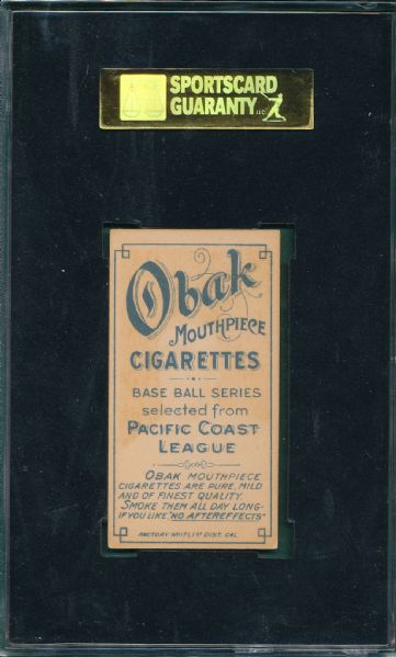1909 T212-1 Brashear Obak Cigarettes, Framed SGC 50 *Ghost Image*
