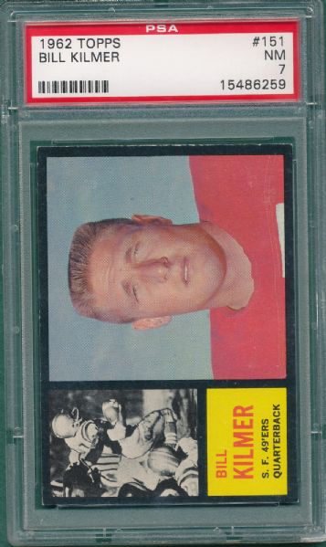 1962 Topps FB #151 Billy Kilmer PSA 7 *Rookie*