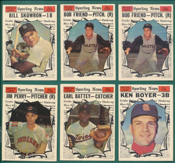 1961 Topps All Stars (8) Card Lot *High Numbers*