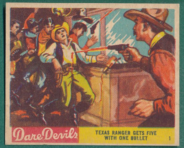 1933 National Chicle Dare Devils #1 Texas Ranger Gets 5 with One Bullet