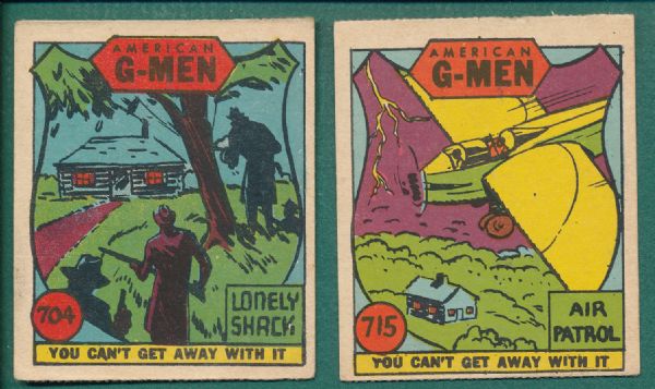 1930s R13-2 American G-Men (8) Card Lot 