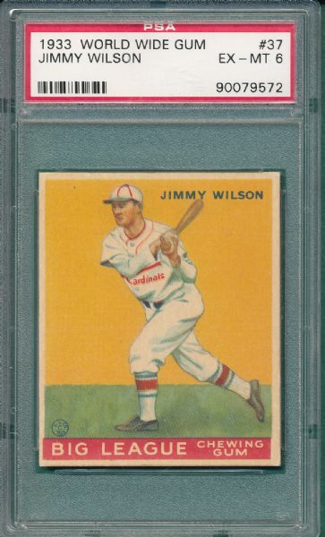 1933 World Wide Gum #37 Jimmy Wilson PSA 6