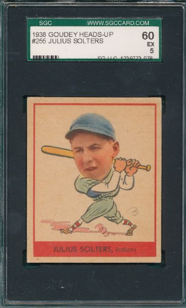 1938 Goudey Heads-Up #255 Julius Solters SGC 60