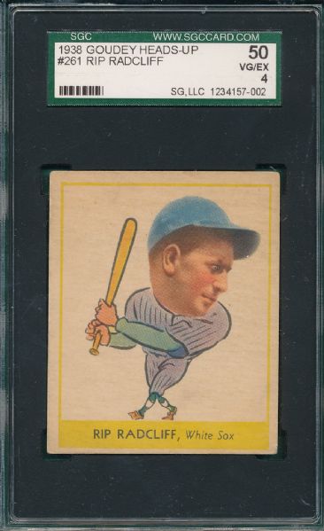1938 Goudey Heads-Up #261 Rip Radcliff SGC 50
