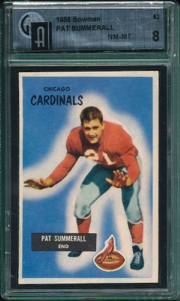 1955 Bowman #52 Pat Summerall GAI 8 *Rookie*