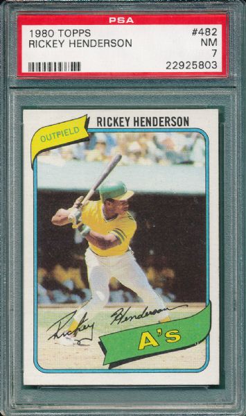 1980 Topps #482 Rickey Henderson PSA 7