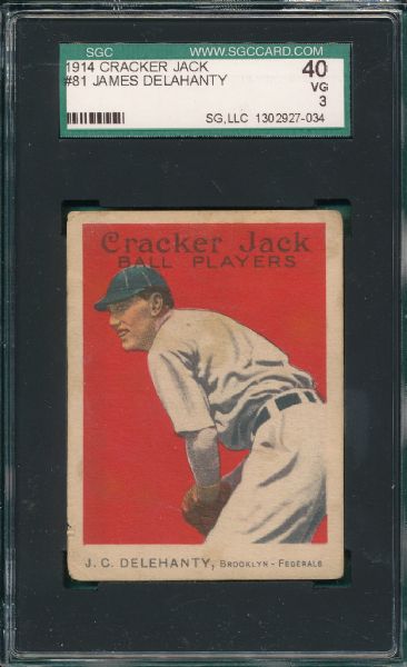 1914 Cracker Jack #81 James Delehanty SGC 40 *Federal League*