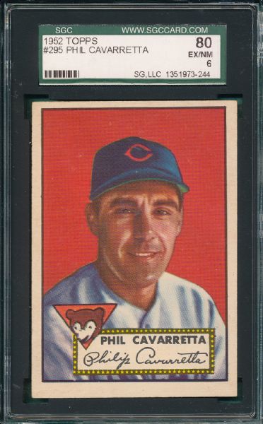 1952 Topps #295 Phil Cavaretta SGC 80