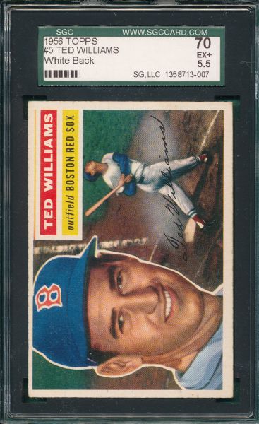 1956 Topps #5 Ted Williams SGC 70