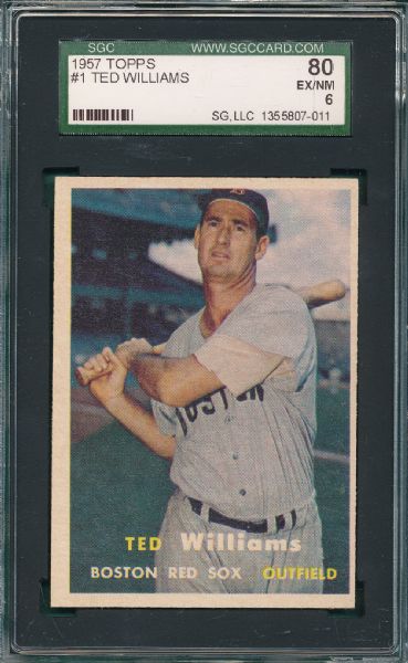 1957 Topps #1 Ted Williams SGC 80