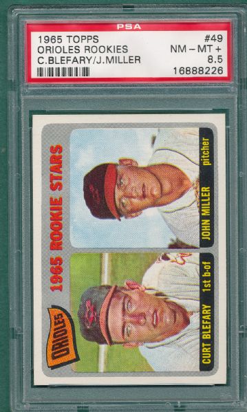 1965 Topps #49, #106, #112, & #158 (4) Card Lot PSA 8.5