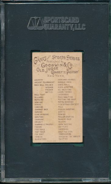 1889 N165 Baseball Batter Goodwin & Co. SGC 40