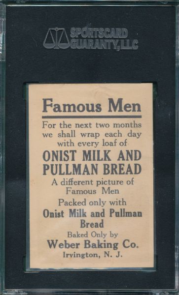1920s Famous Men W H Harrison, Weber Baking Co., SGC 10
