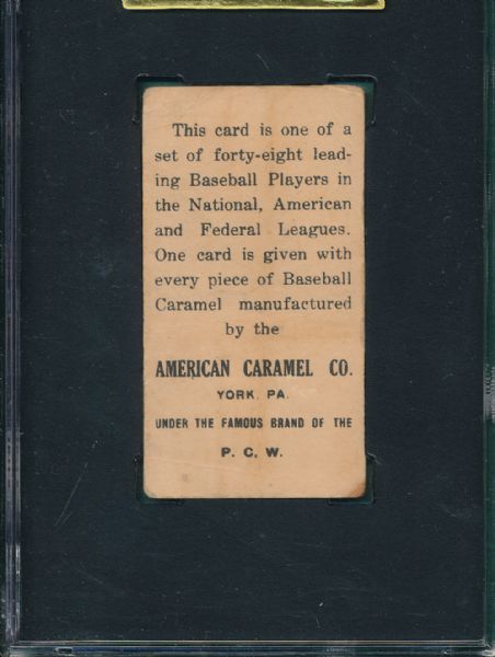 1915 E106 Rebel Oakes American Caramels SGC 30 *Federal League*