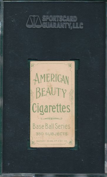 1909-1911 T206 Young, Irv American Beauty Cigarettes SGC Authentic
