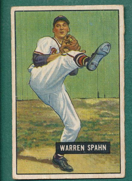 1951 Bowman #134 Warren Spahn 