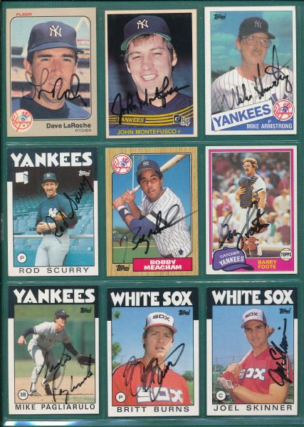 1962-87 Yankees Signed Cards Lot of (22) W/ Hall of Famers