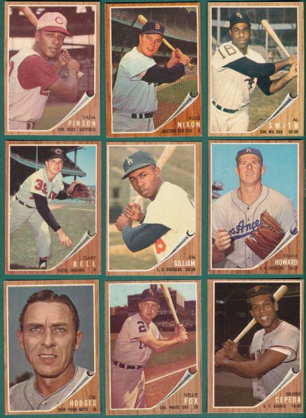 1962 Topps (9) Card Lot W/ Cepeda