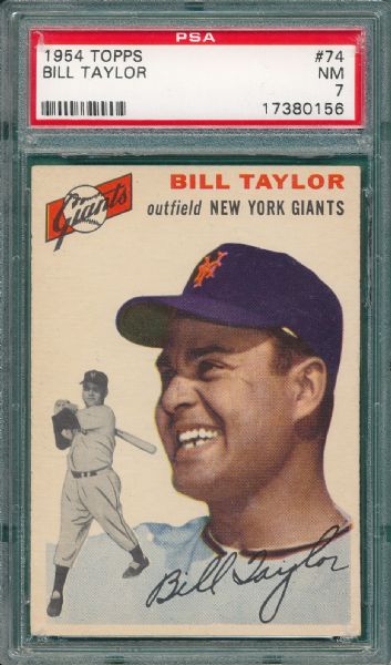 1954 Topps #74 Bill Taylor PSA 7