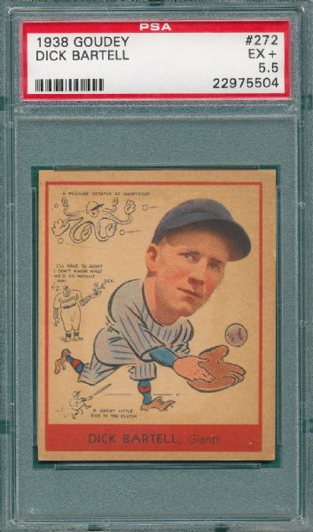 1938 Goudey Heads-Up #272 Dick Bartell PSA 5.5
