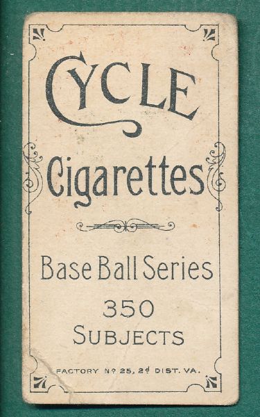 1909-1911 T206 Phil Poland Cycle Cigarettes *Low Pop*