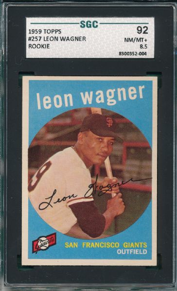 1959 Topps #257 Leon Wagner SGC 92