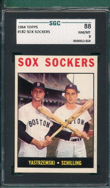 1964 Topps #182 Sox Sockers W/ Yaz SGC 88