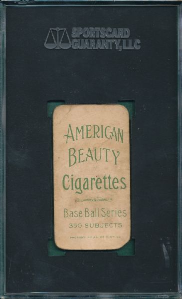 1909-1911 T206 Crawford, Batting, American Beauty Cigarettes SGC 10