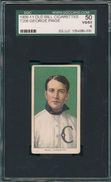 1909-1911 T206 Paige Old Mill Cigarettes SGC 50 *Southern League*
