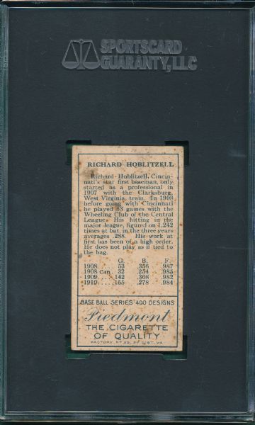 1911 T205 Hoblitzell, Cin Piedmont Cigarettes SGC 40