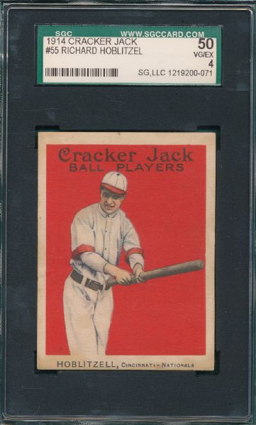 1914 Cracker Jack #55 Richard Hoblitzel SGC 50