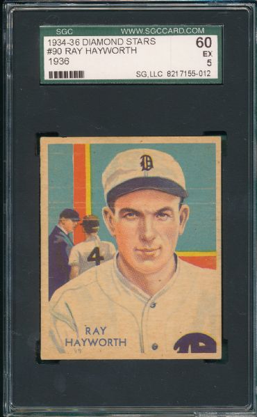 1934-36 Diamond Stars #90 Ray Hayworth SGC 60
