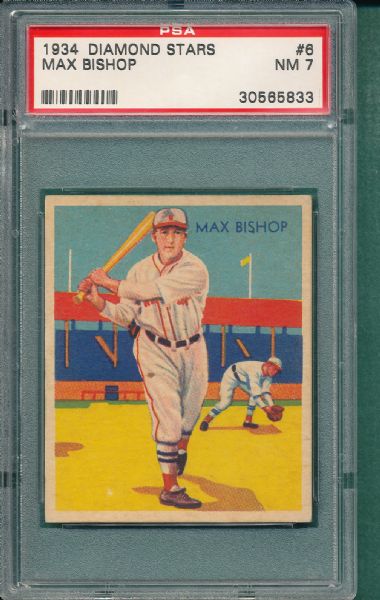 1934-36 Diamond Stars #6 Max Bishop PSA 7