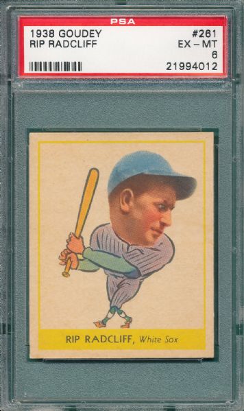 1938 Goudey Heads-Up #261 Rip Radcliff PSA 6