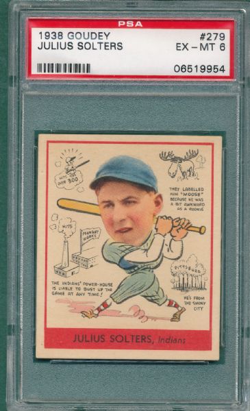 1938 Goudey Heads-Up #279 Julius Solters PSA 6